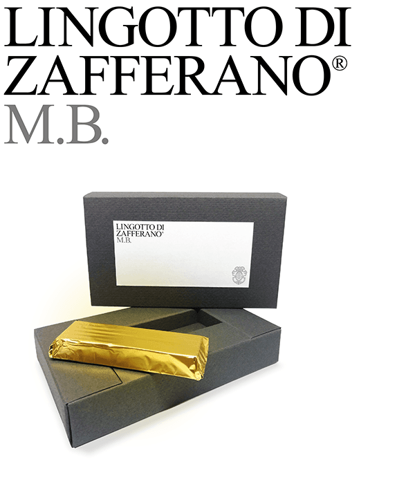Confezione del Lingotto di Zafferano su fondo bianco